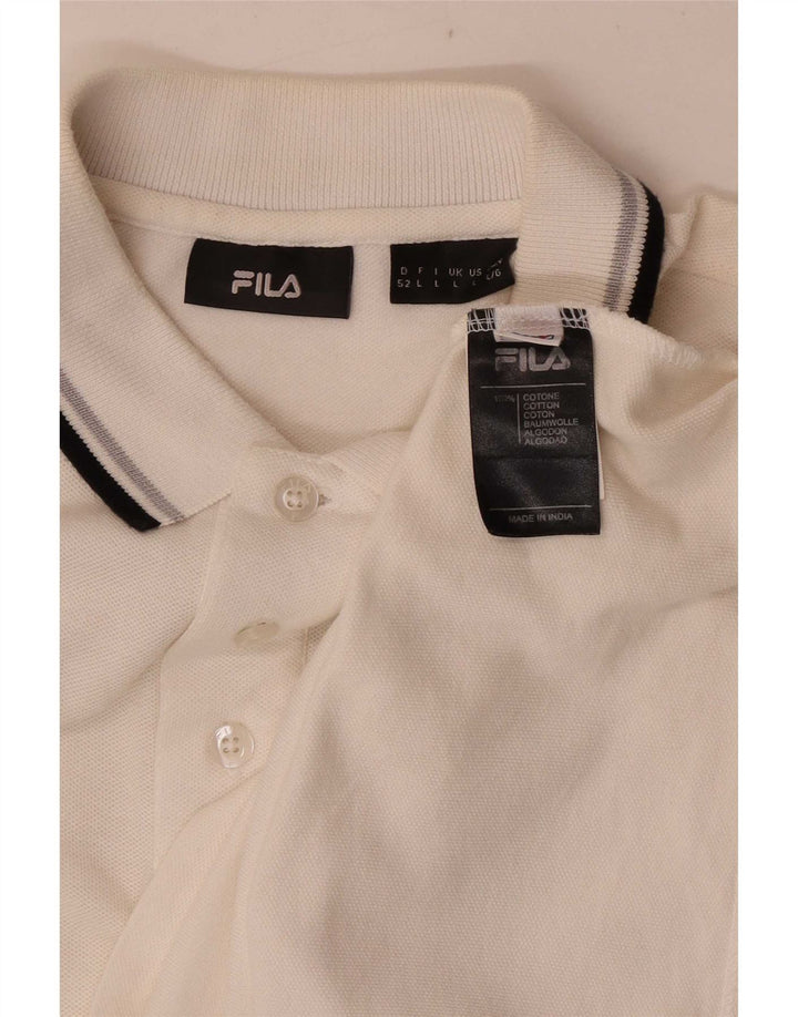 Polo da uomo Fila Large in cotone bianco