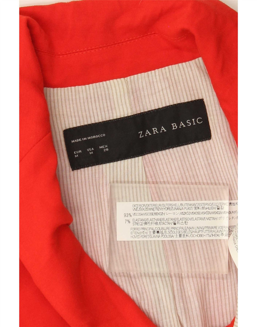 Giacca blazer a 1 bottone da donna Zara UK 12 viscosa rossa media