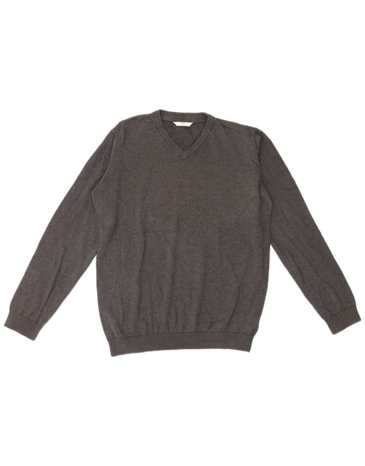 Maglione Marks & Spencer da ragazzo con scollo a V 15-16 anni in cotone grigio