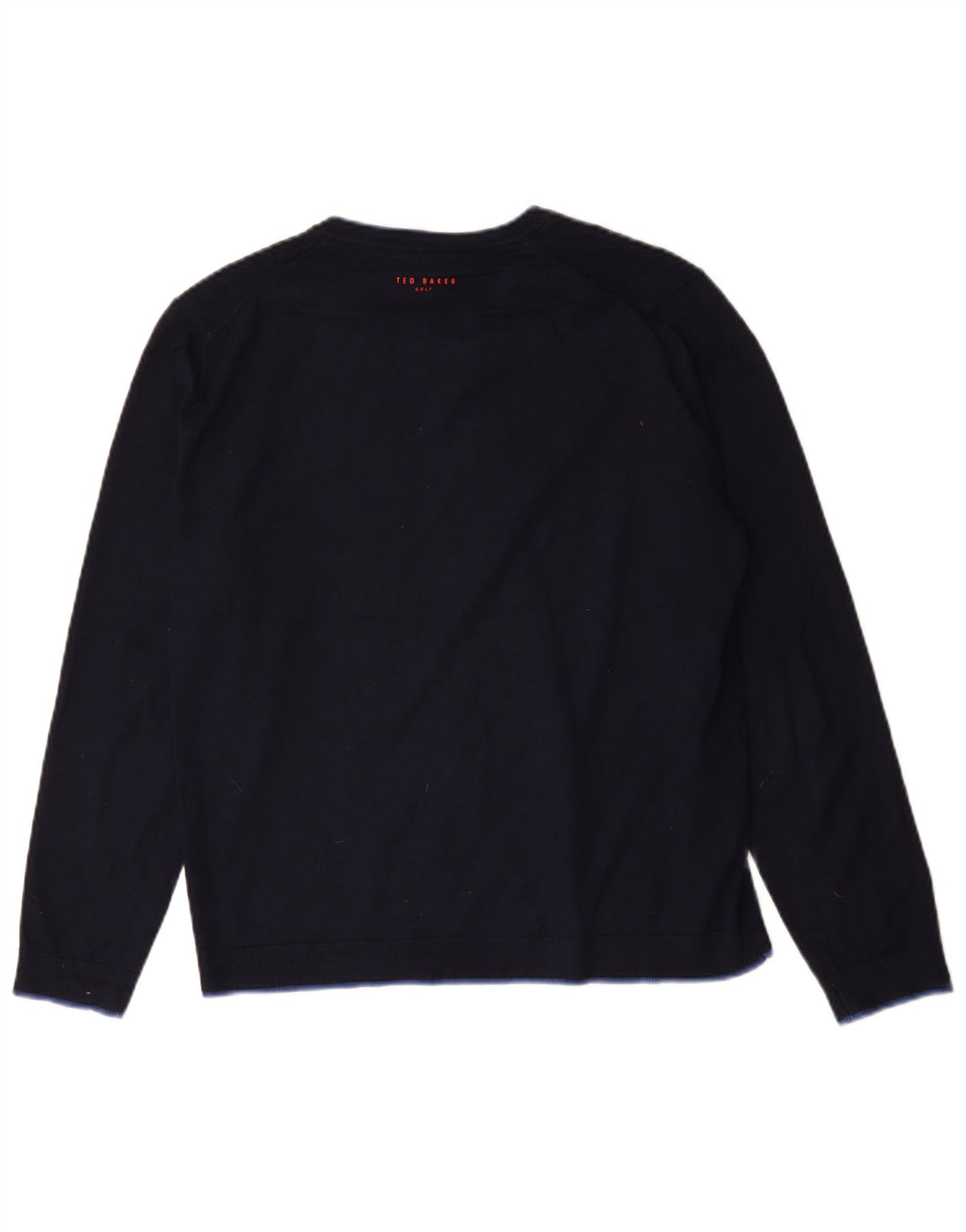 Maglione maglione con scollo a V da uomo Ted Baker taglia 4 grande blu navy
