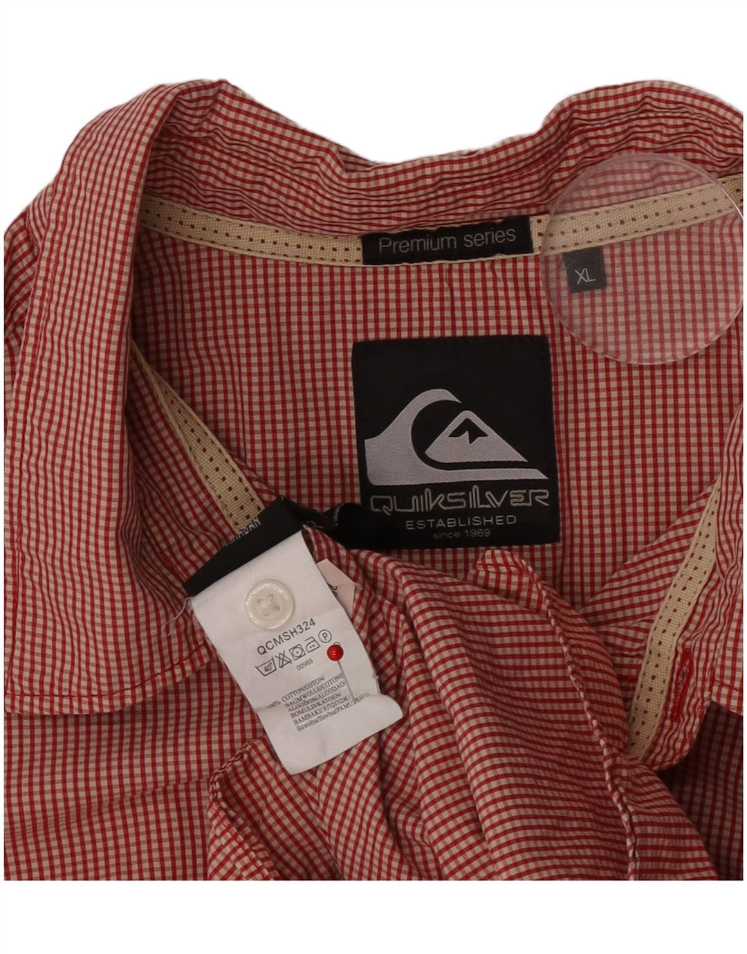 Camicia da uomo Quiksilver XL in cotone a quadretti rossi