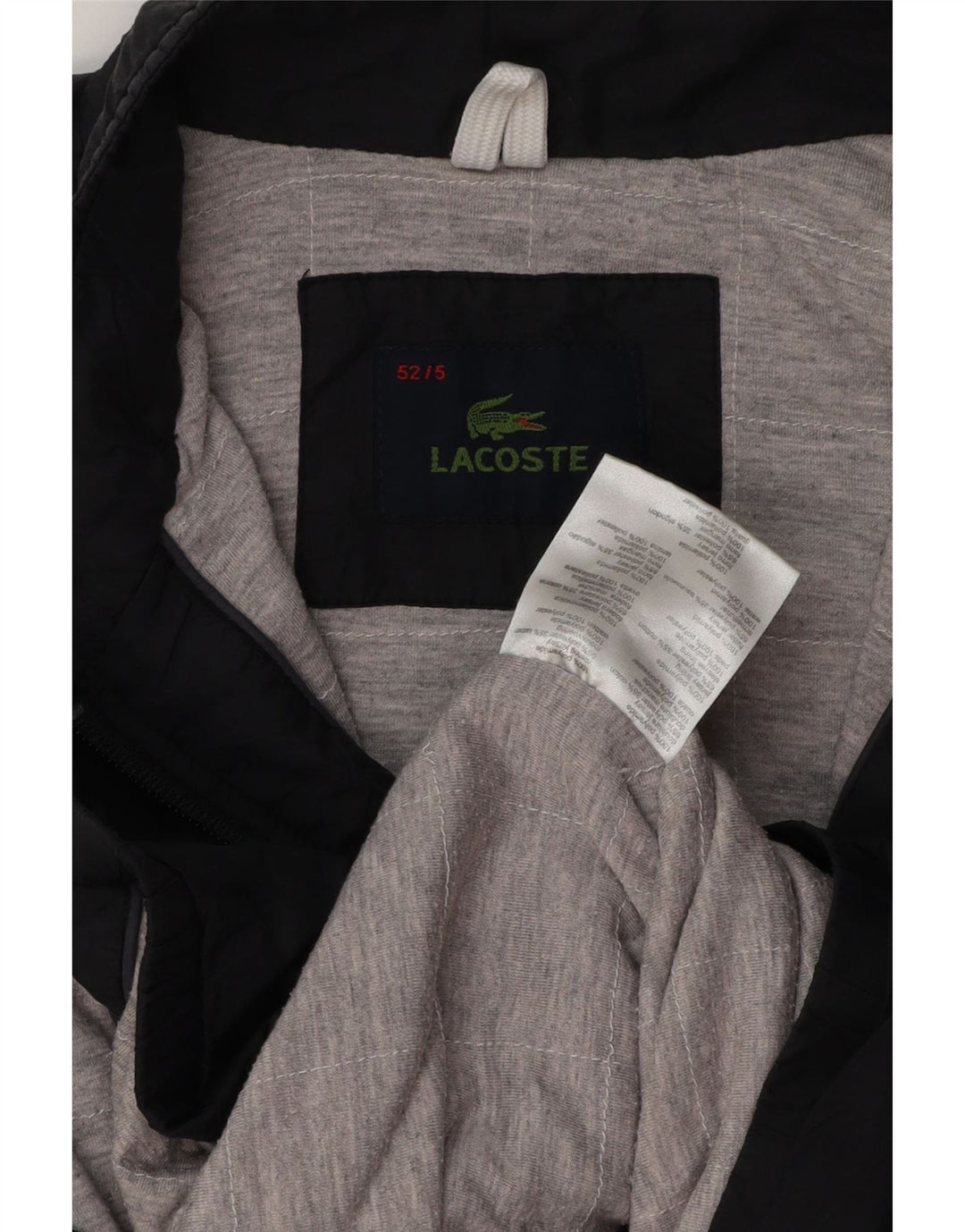 Giubbotto bomber da uomo LACOSTE taglia 5 grande nero in poliammide