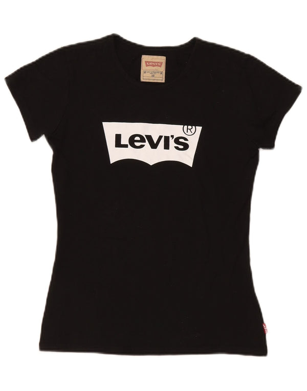 Levi's Girls Graphic T-Shirt Top 11-12 Years Black Cotton