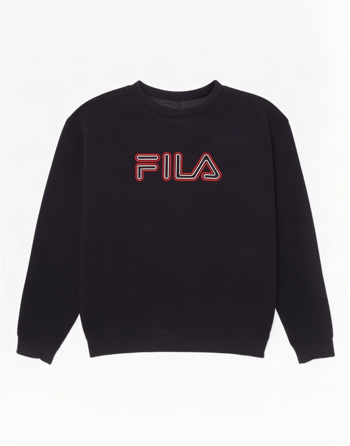 Felpa grafica da uomo Fila Maglione grande in cotone blu navy