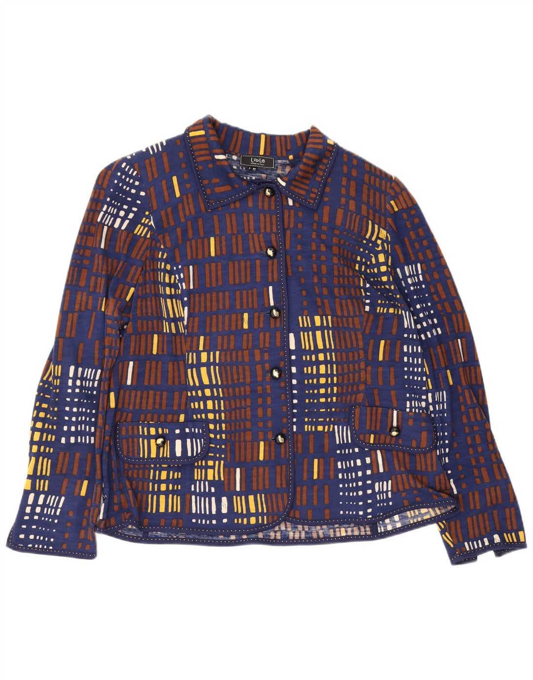 Liola Set 2 pezzi da donna IT 50 XL Lana geometrica blu navy