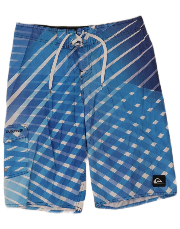 QUIKSILVER Pantaloncini da bagno da uomo piccoli in poliestere a quadri blu