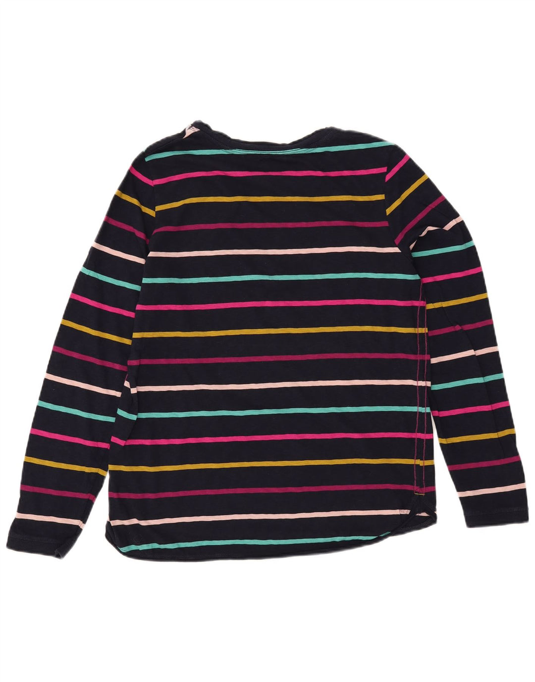 WHITE STUFF Top da donna a maniche lunghe UK 14 Grandi righe blu navy