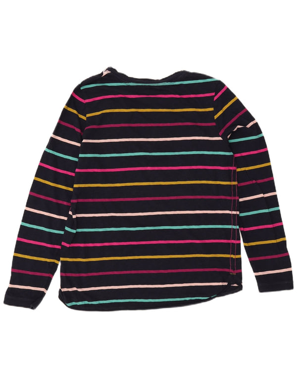 WHITE STUFF Top da donna a maniche lunghe UK 14 Grandi righe blu navy