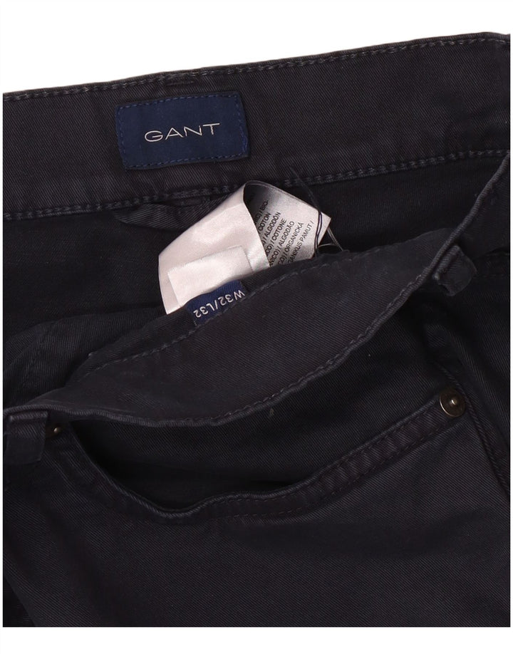 Pantaloni casual dritti da uomo Gant W32 L32 cotone blu navy