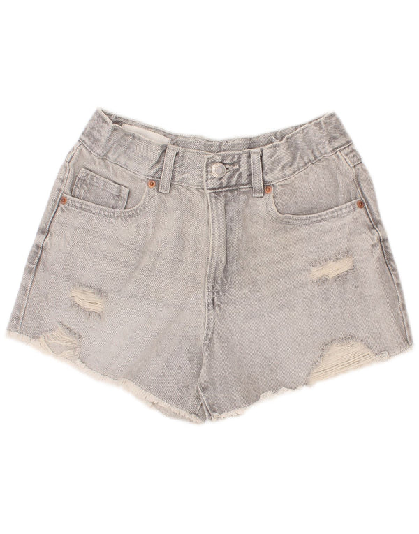 Pantaloncini di jeans invecchiati Zara per ragazze 11-12 anni W24 Grigi