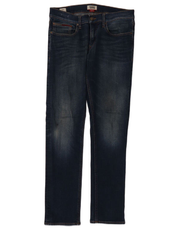 Jeans slim da uomo Tommy Hilfiger W34 L32 cotone blu navy