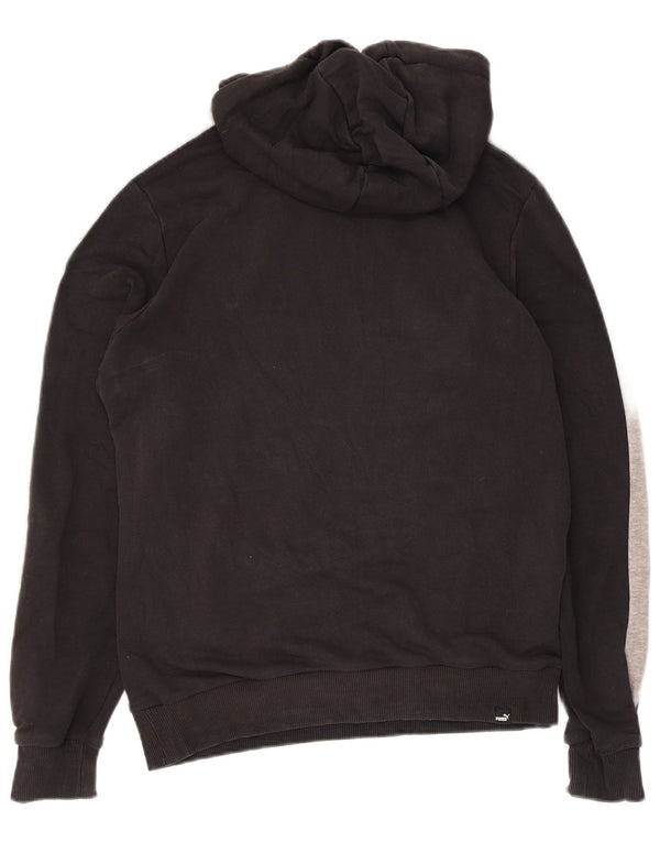 Felpa con cappuccio grafica da uomo Puma Small in cotone color block nero
