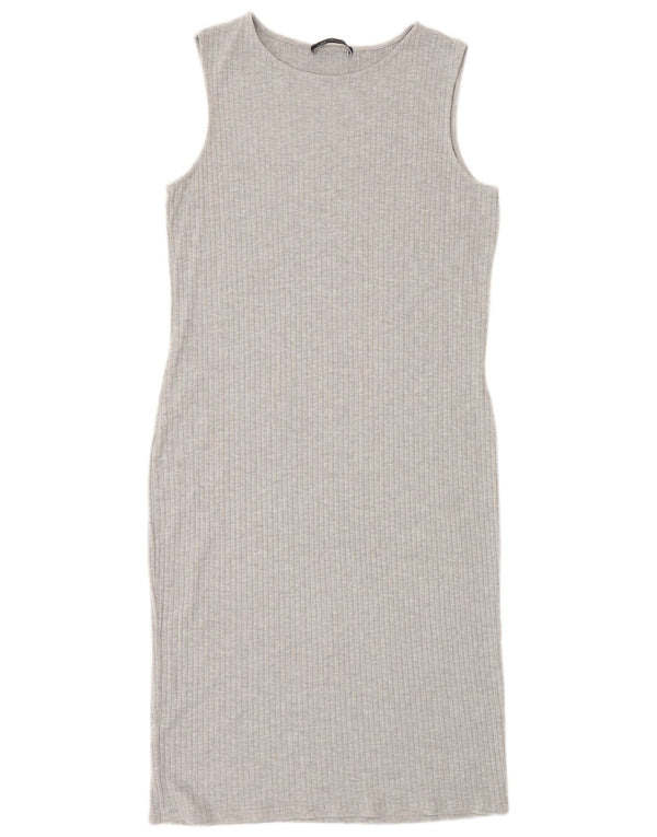 Abito aderente senza maniche da donna Marks & Spencer UK 12 Viscosa grigio medio