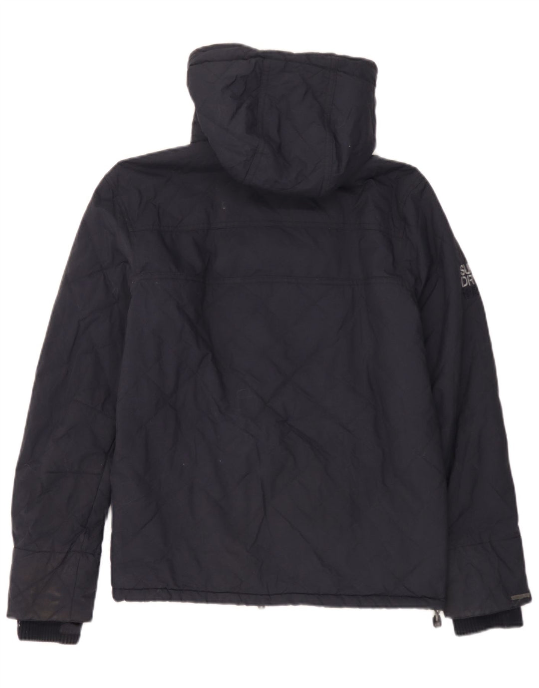 Giacca a vento con cappuccio da uomo Superdry UK 36 Small Nylon blu navy
