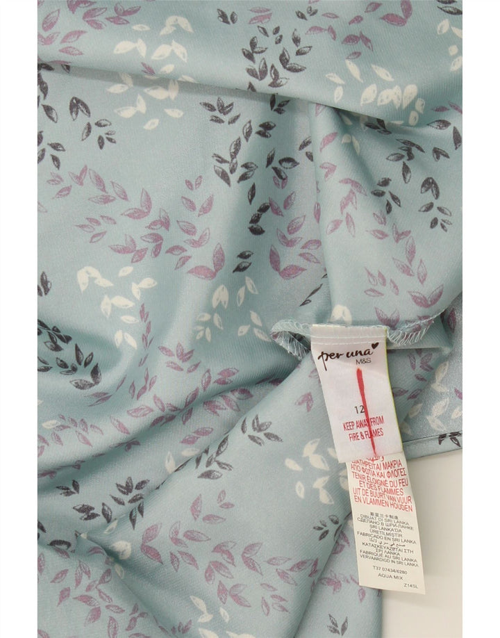 MARKS & SPENCER Womens Sleeveless Maxi Dress UK 12 Medium Blue Floral Vintage Marks & Spencer and Second-Hand Marks & Spencer from Messina Hembry 