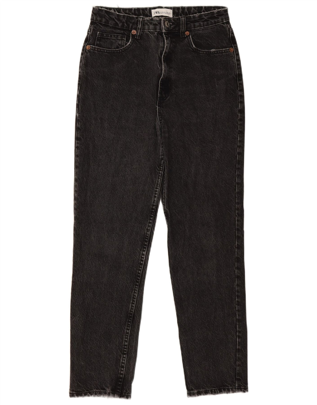 Jeans affusolati effetto consumato ZARA da donna EU 38 piccolo W28 L27 grigio