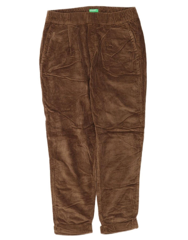 Pantaloni da donna in velluto a coste affusolati Benetton W30 L24 cotone marrone