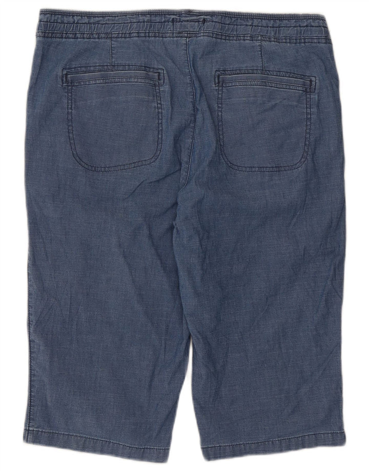 Bermuda Lee da donna a vita media, vestibilità comoda, UK 16 2XL W38 cotone blu