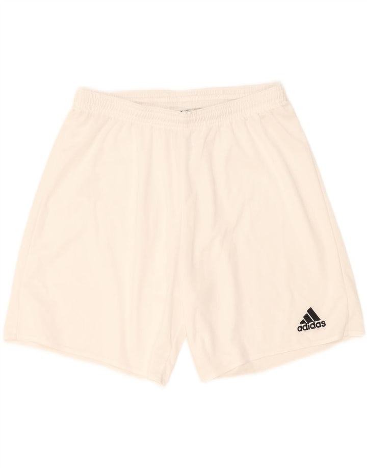 Pantaloncini sportivi da uomo Adidas grandi bianchi in poliestere