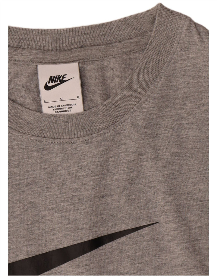 T-shirt grafica da uomo Nike Top grande in cotone grigio