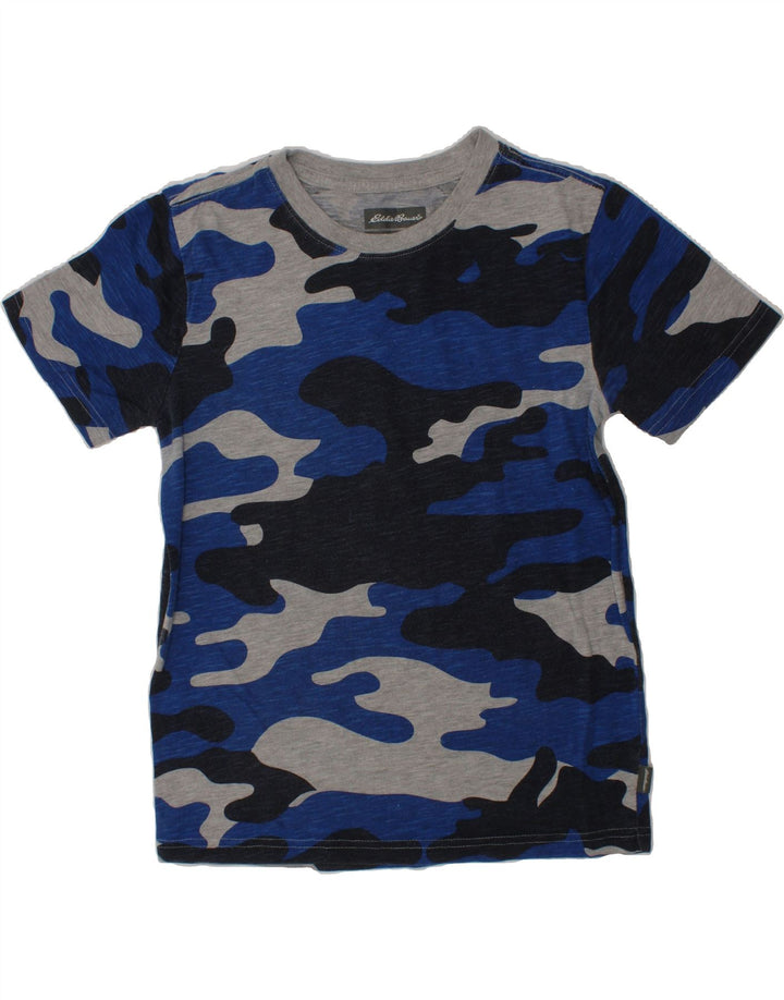 EDDIE BAUER Boys T-Shirt Top 10-11 Years Medium  Blue Camouflage Army Vintage Eddie Bauer and Second-Hand Eddie Bauer from Messina Hembry 