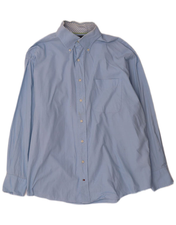 Camicia da uomo Tommy Hilfiger taglia 16 1/2 grande cotone blu