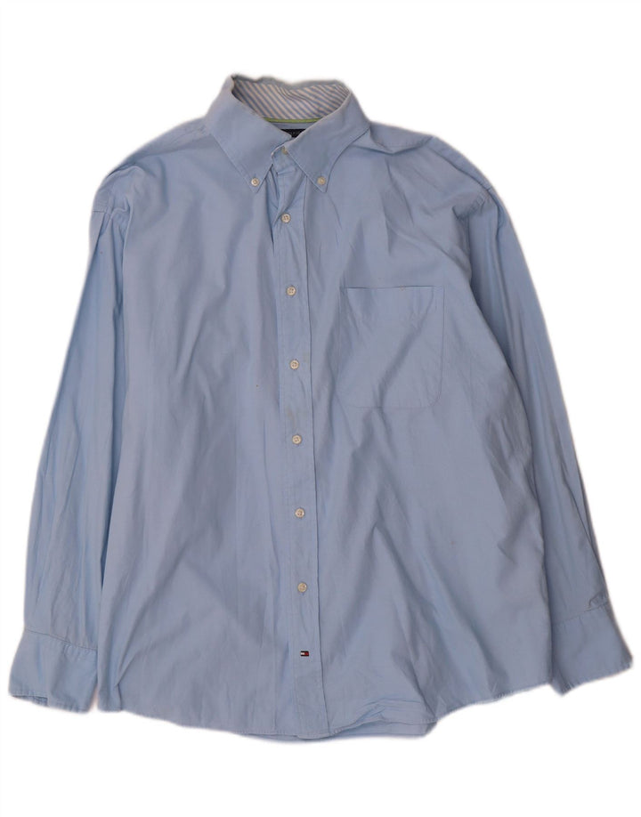 Camicia da uomo Tommy Hilfiger taglia 16 1/2 grande cotone blu