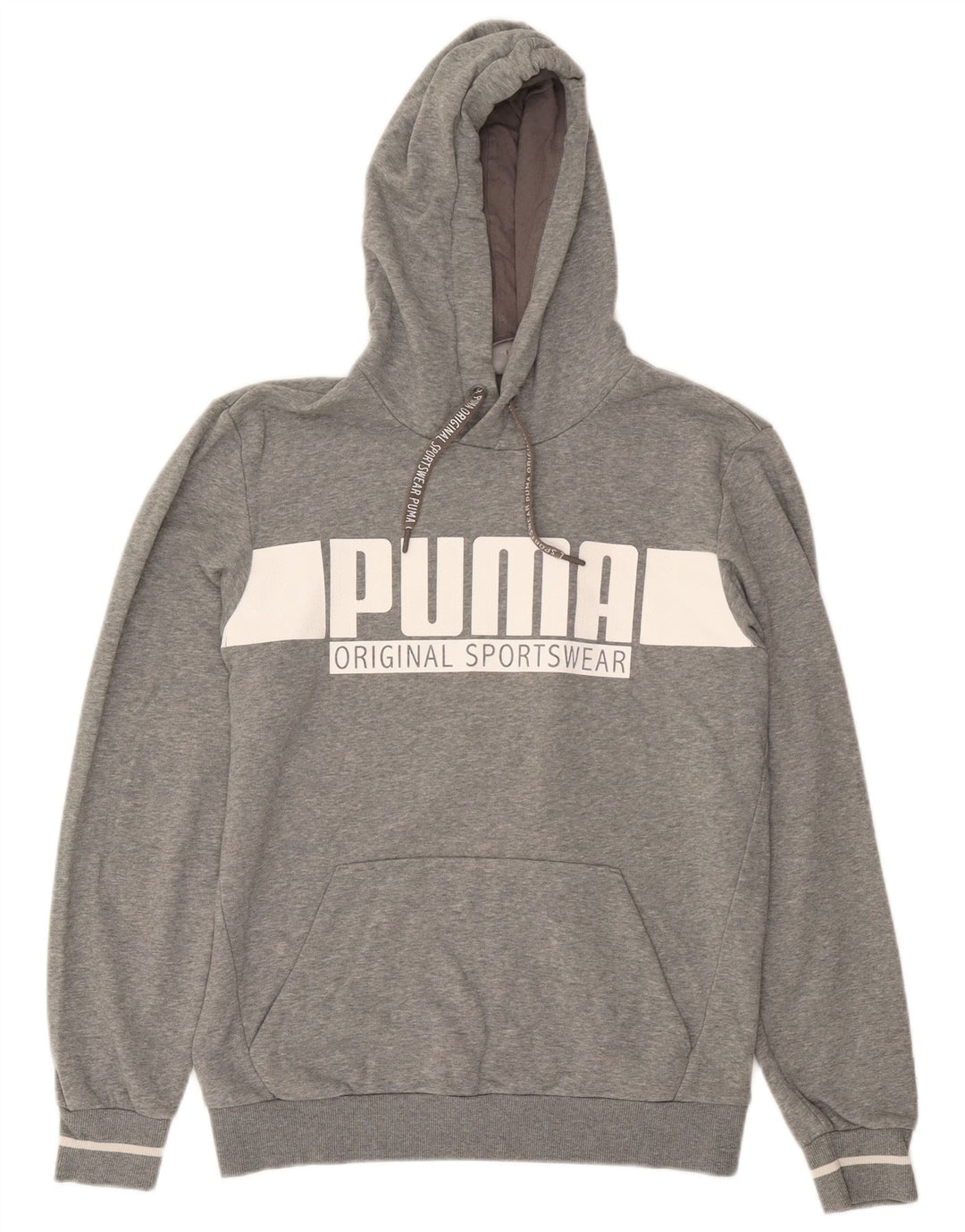 Felpa con cappuccio grafica da uomo Puma in cotone grigio medio