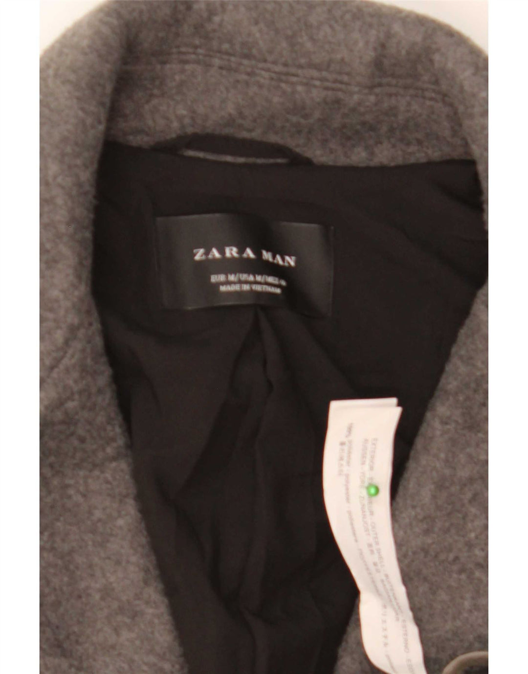 Cappotto da uomo Zara UK 38 Poliestere grigio medio