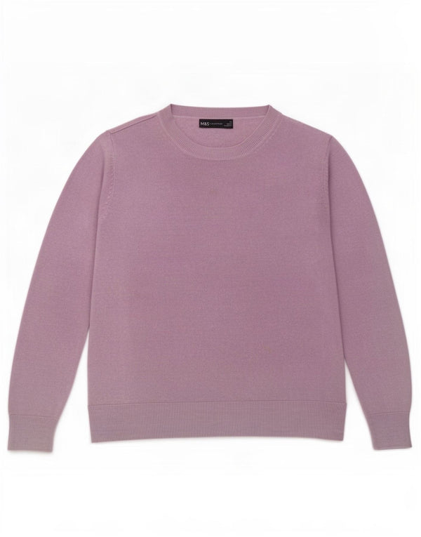 Maglione maglione con scollo a barca da donna Marks & Spencer UK 12 Acrilico viola medio