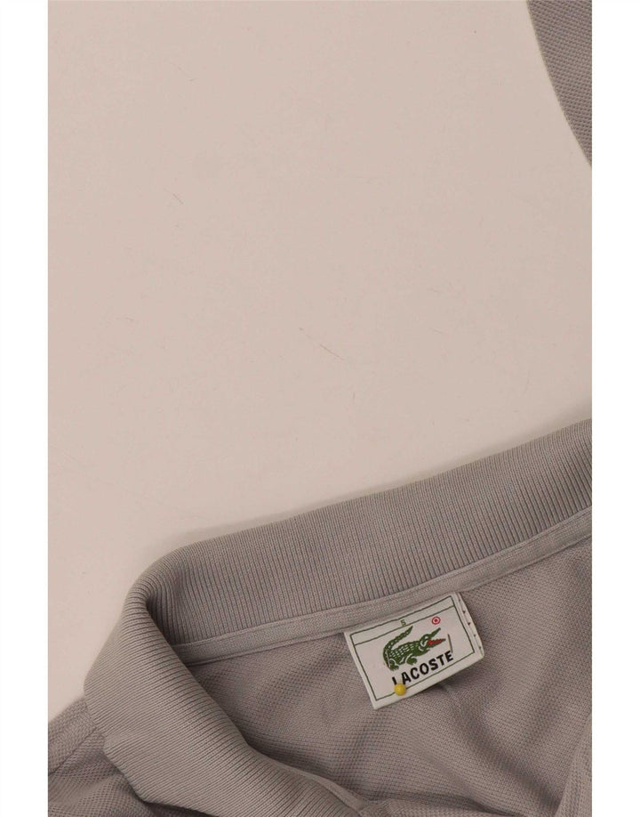 Polo da uomo a maniche lunghe Lacoste taglia 5 grande grigia