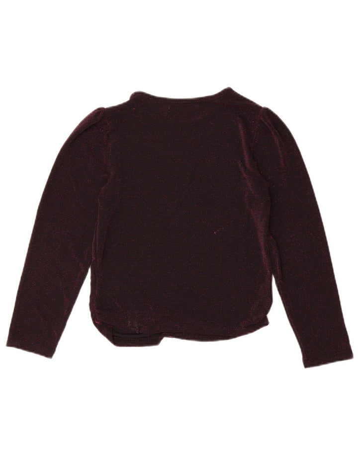 MARKS & SPENCER Girls Long Sleeve Blouse Top 9-10 Years Maroon