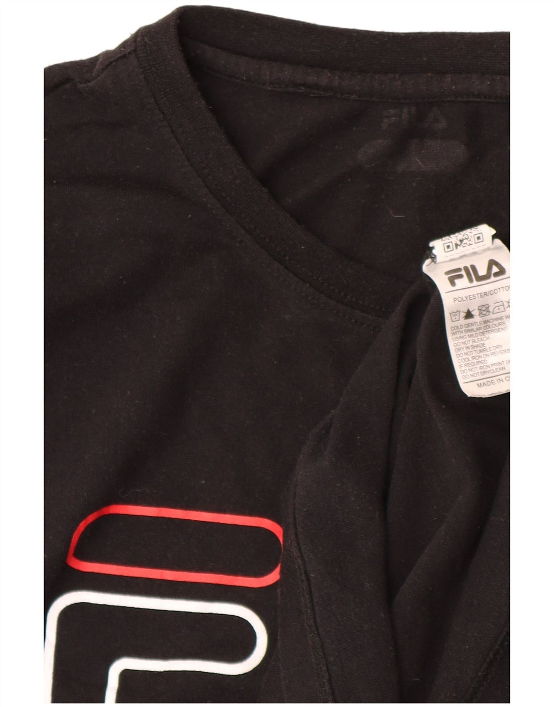 T-shirt grafica da uomo Fila Top in poliestere nero medio