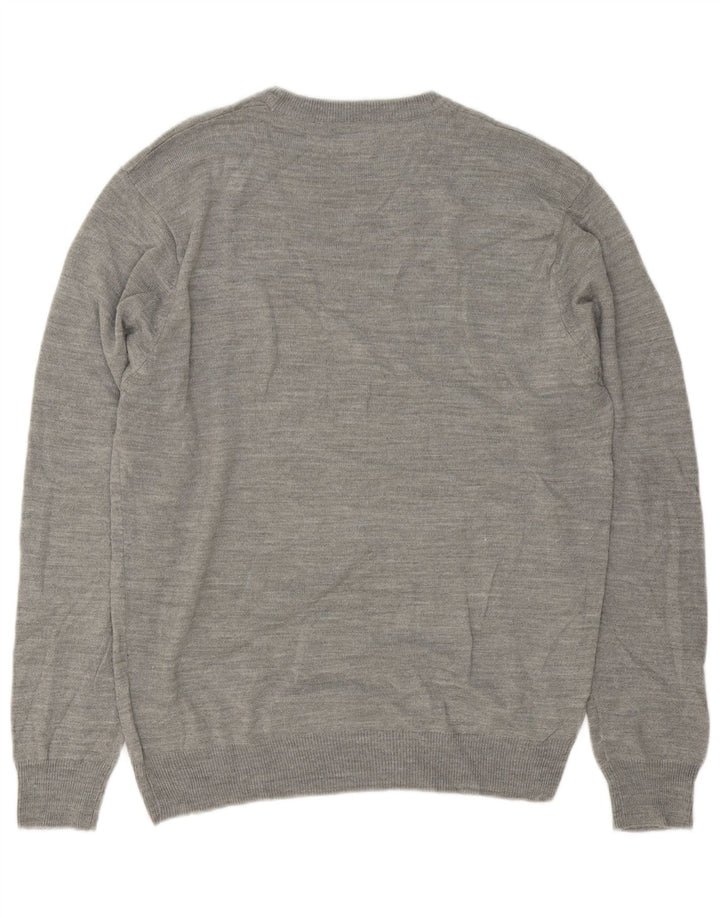 Maglione maglione girocollo da uomo Pierre Cardin grande acrilico grigio