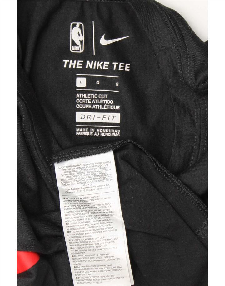T-shirt grafica Nike Dri Fit da uomo, grande, in poliestere nero