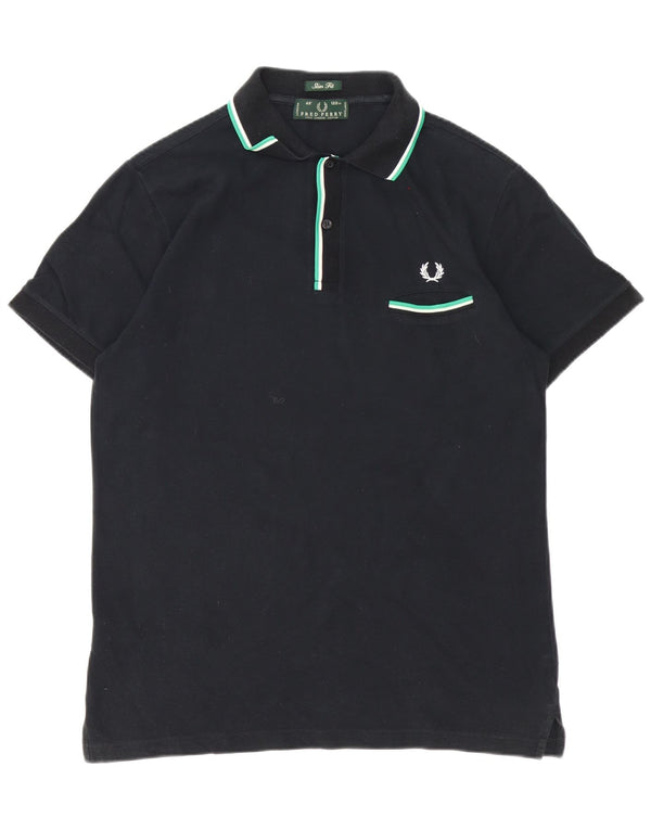 Polo da uomo slim fit Fred Perry, grande, in cotone a righe nere