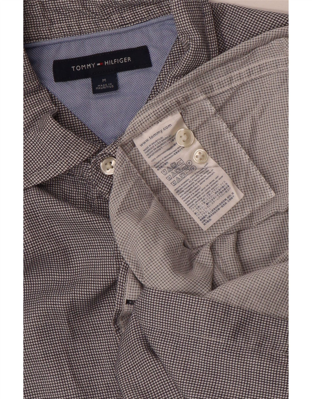 TOMMY HILFIGER Camicia da uomo in cotone a quadri grigio medio