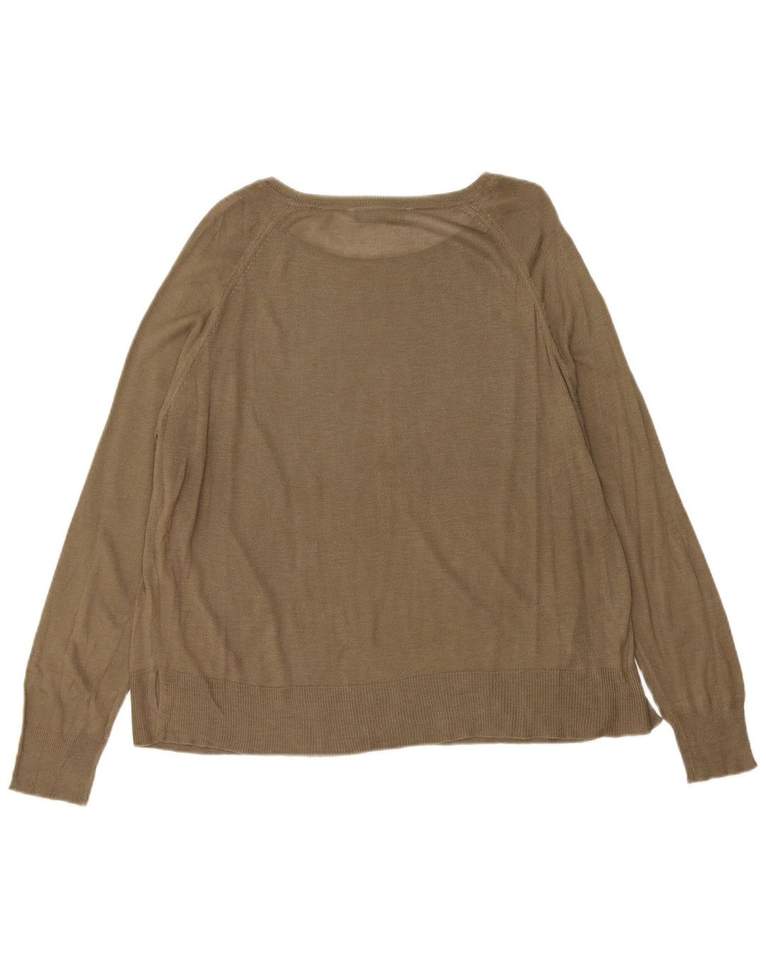 Maglione maglione oversize con scollo a barca da donna Zara UK 14 Viscosa kaki media