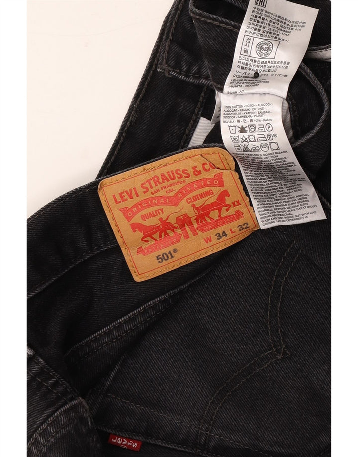 Levi's Uomo 501 Jeans dritti W34 L32 Cotone Nero