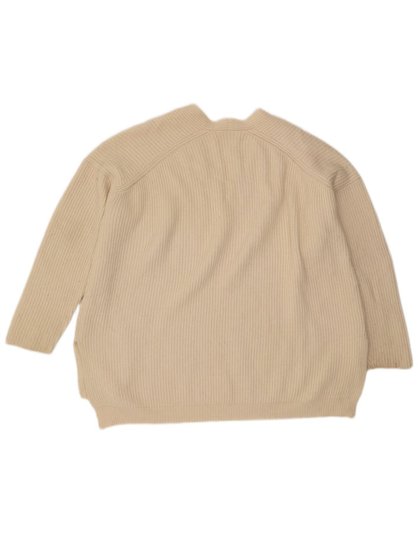 Maglione maglione oversize con scollo a V da donna All Saints UK 14 medio bianco sporco