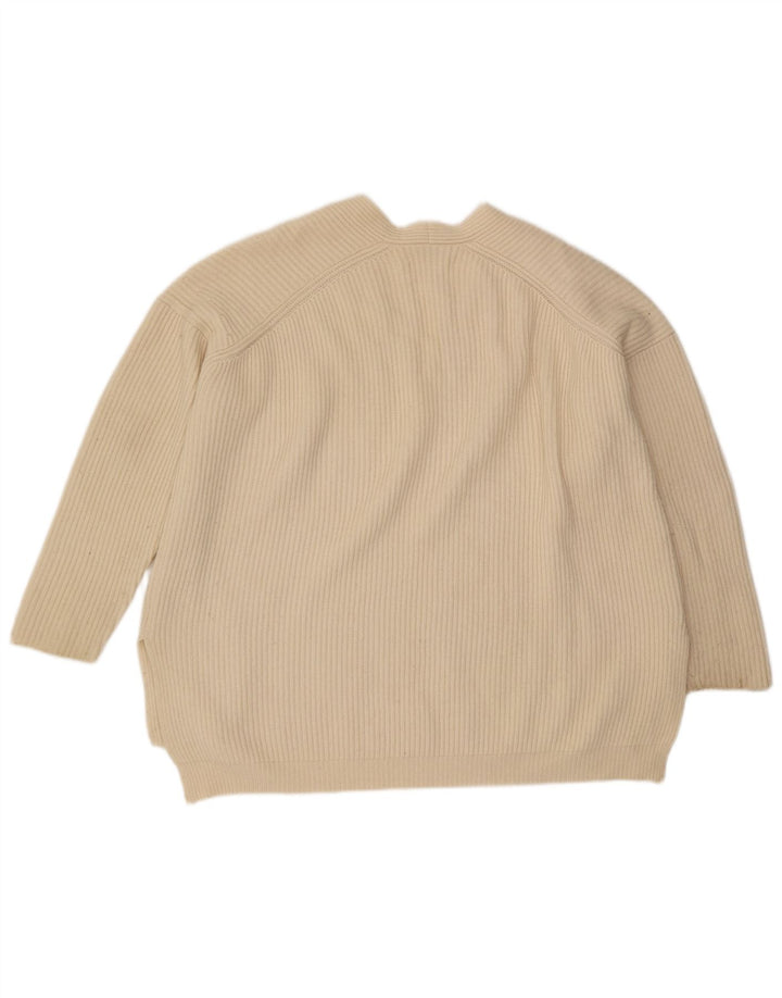 Maglione maglione oversize con scollo a V da donna All Saints UK 14 medio bianco sporco