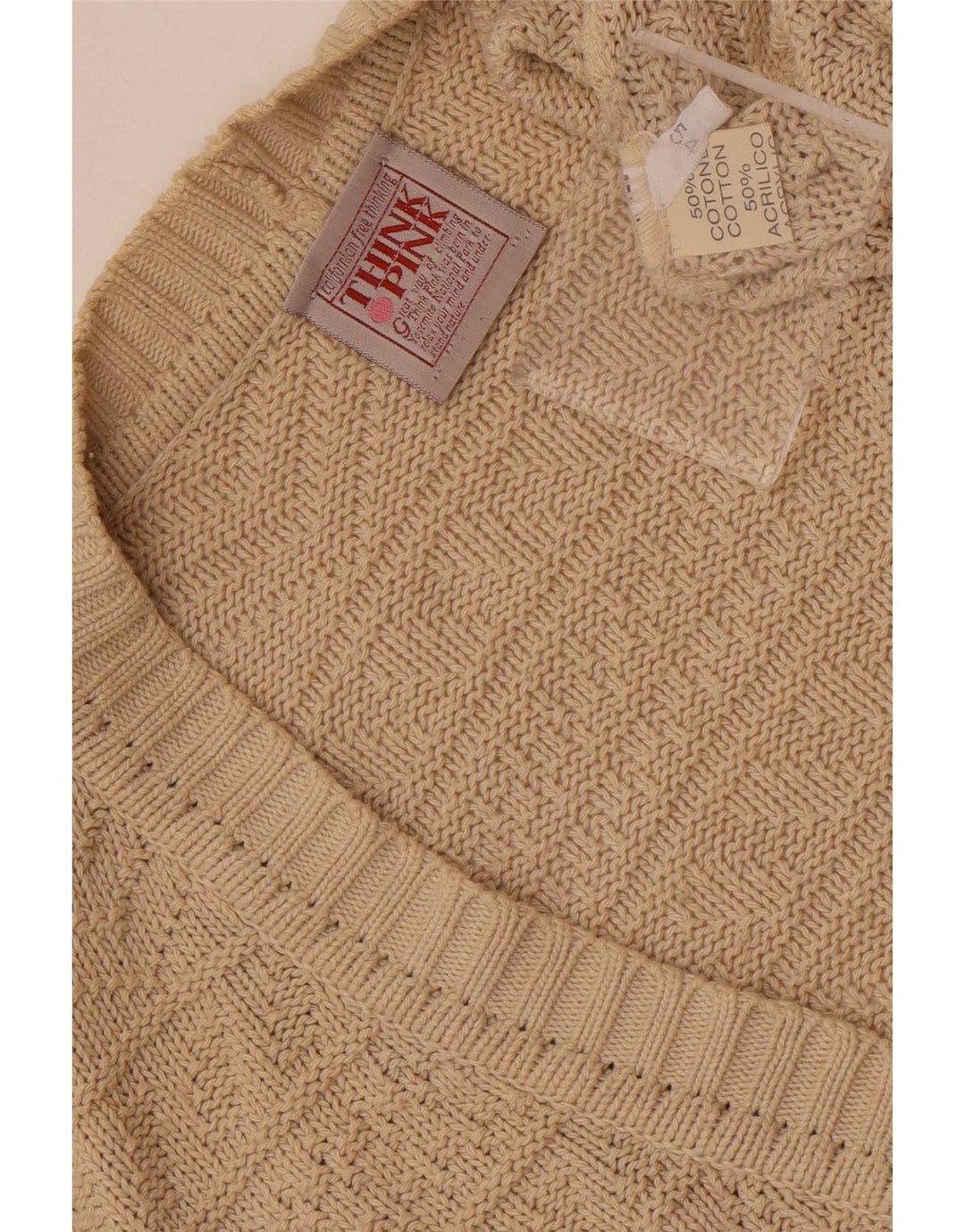 Maglione cardigan da uomo Think Pink IT 54 XL Cotone beige