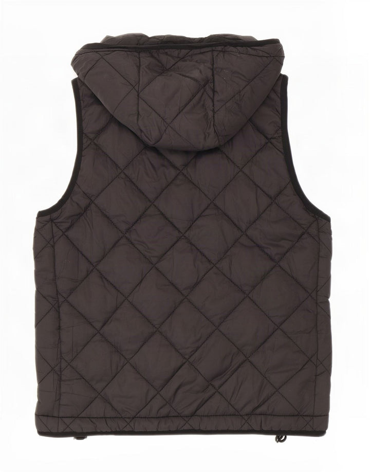 Gilet trapuntato con cappuccio da donna Zara UK 14 medio poliestere nero