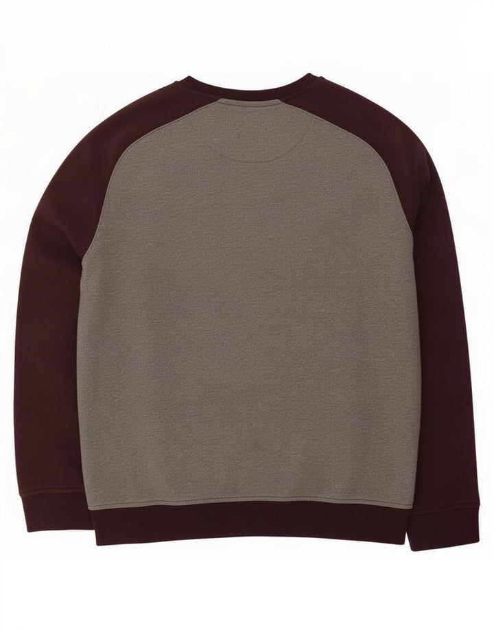 Lyle & Scott Felpa da uomo Maglione grande in cotone color block grigio