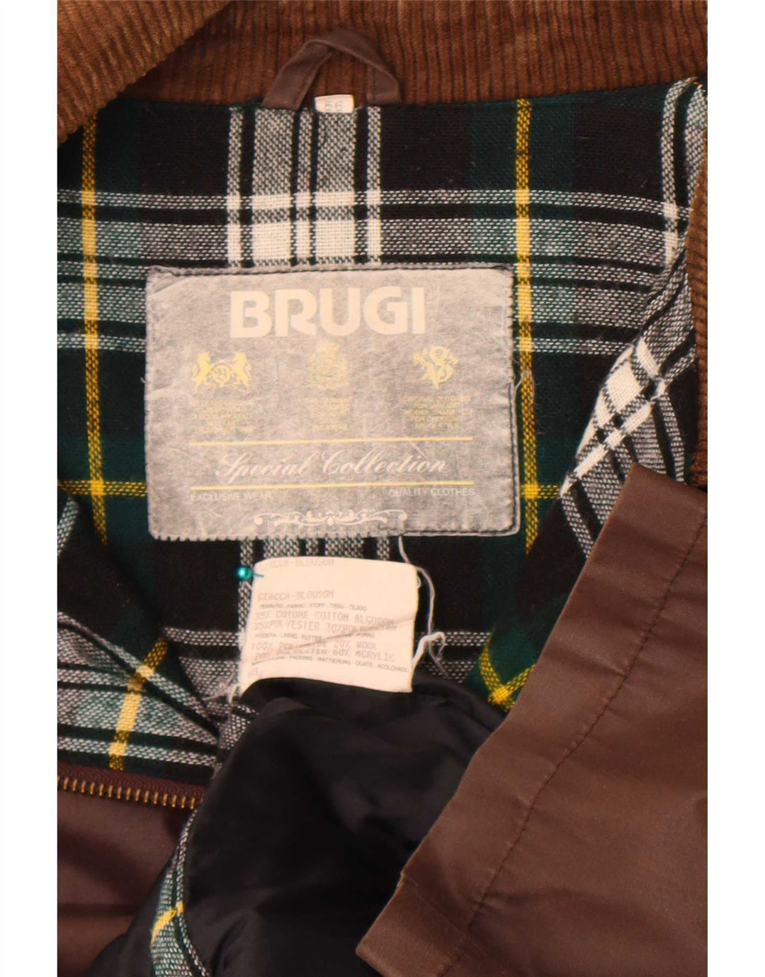 Giacca Uomo Brugi In Cotone Cerato IT 56 3XL Cotone Marrone