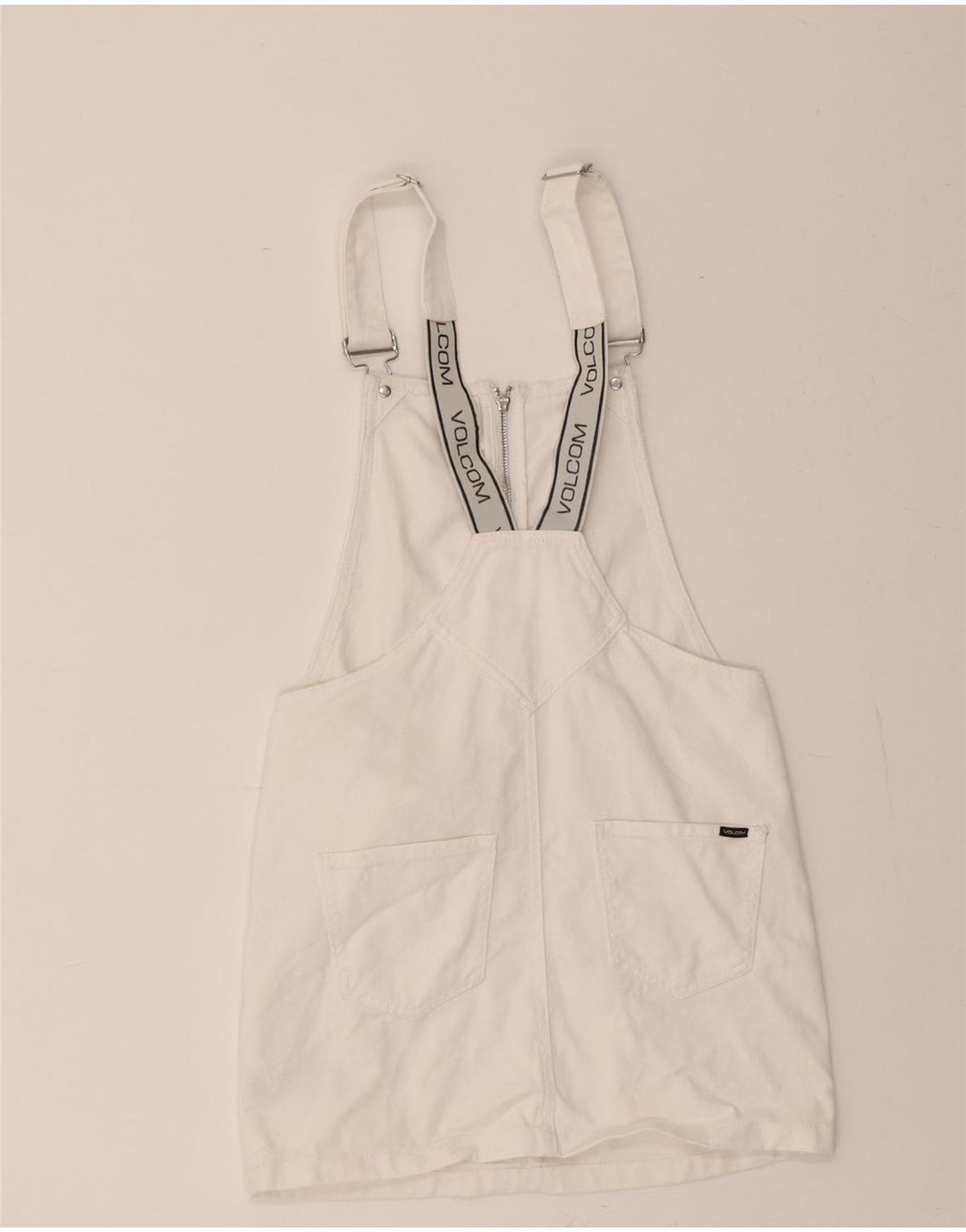 VOLCOM Womens Dungarees Skirt XS W30 White Cotton Vintage Volcom and Second-Hand Volcom from Messina Hembry 