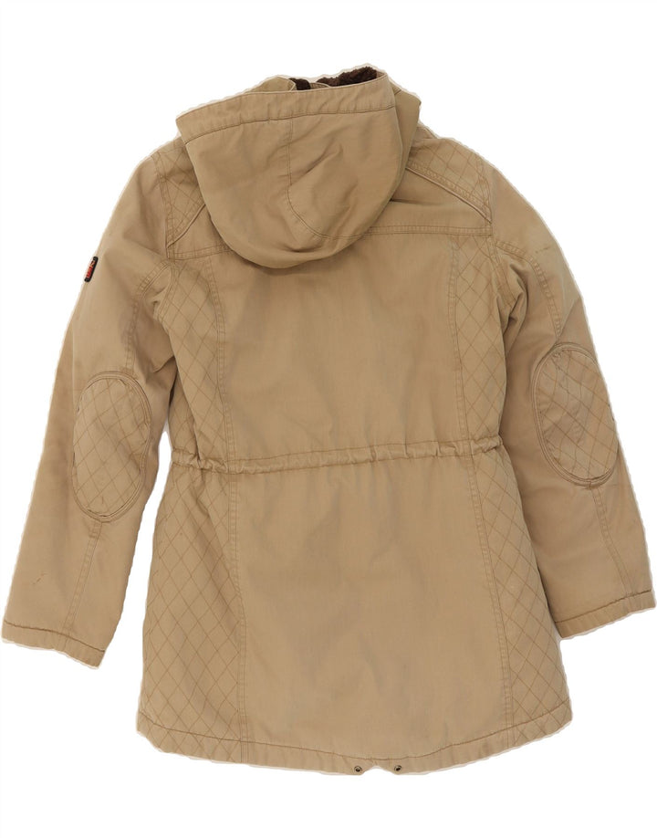 BARBOUR Womens Hooded Parka Jacket UK 12 Medium Beige Cotton Vintage Barbour and Second-Hand Barbour from Messina Hembry 