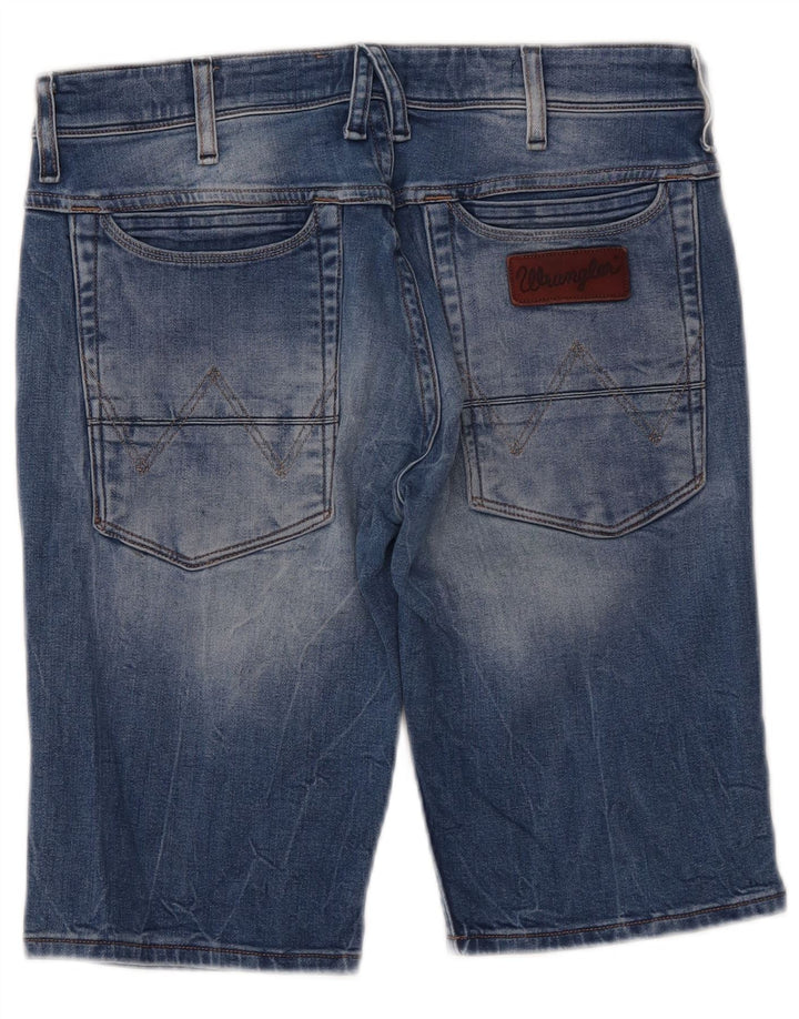 Pantaloncini di jeans Wrangler da uomo Crank W30 cotone blu medio