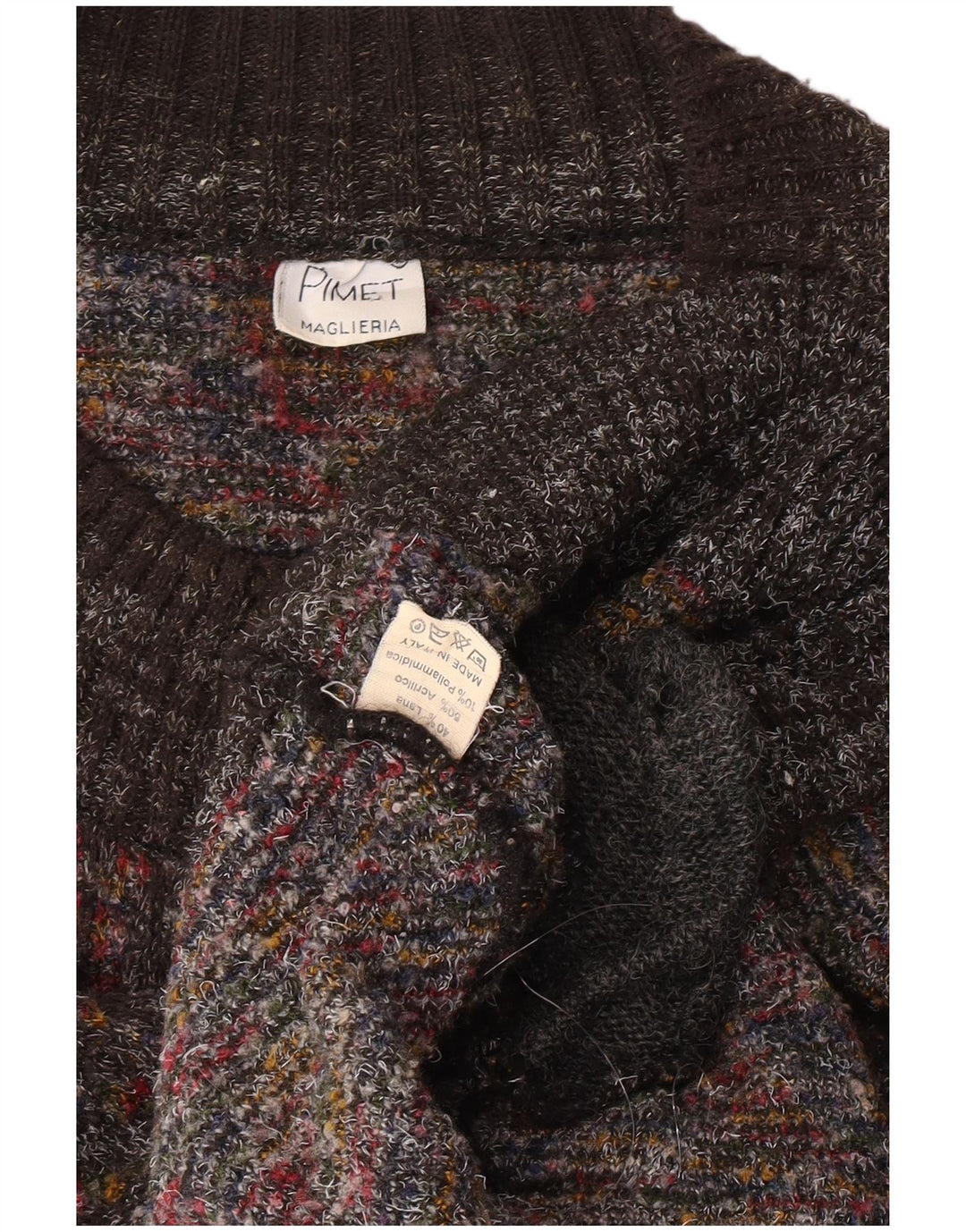 Maglione cardigan da uomo Pimet grande lana screziata grigia