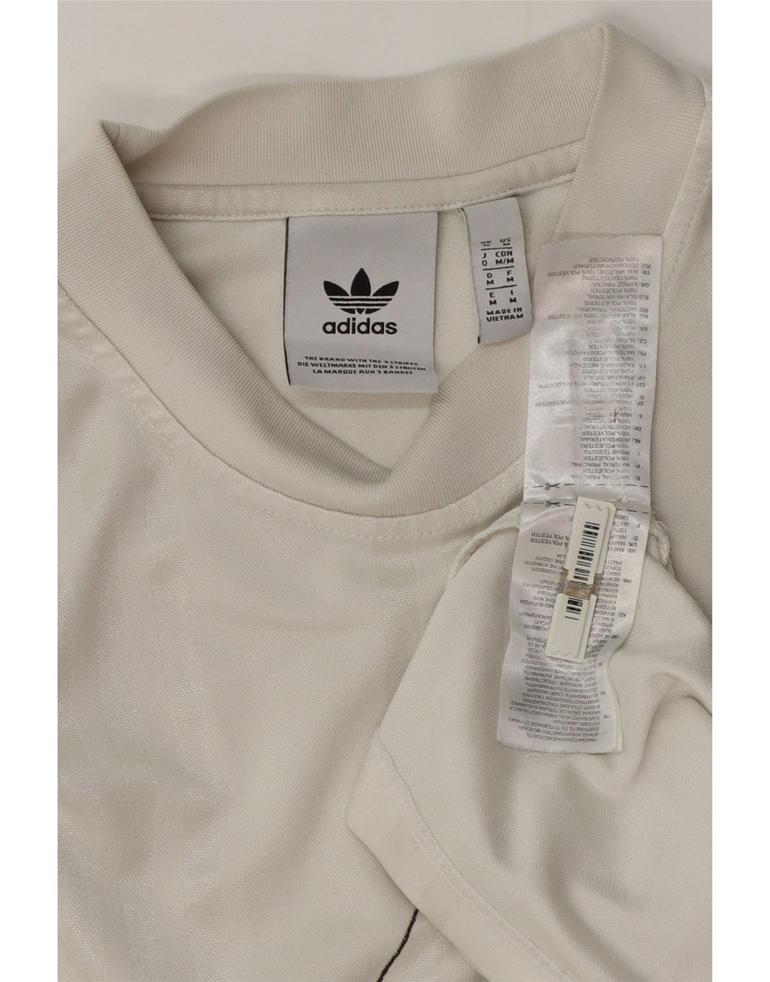 T-shirt grafica da uomo Adidas Top in poliestere gessato bianco medio
